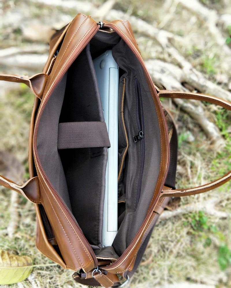 Men's Minimalist Style Leather Briefcase