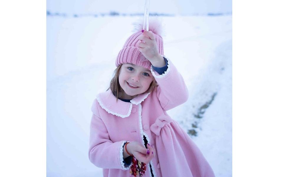 Kid's Fur Pompom Beanie