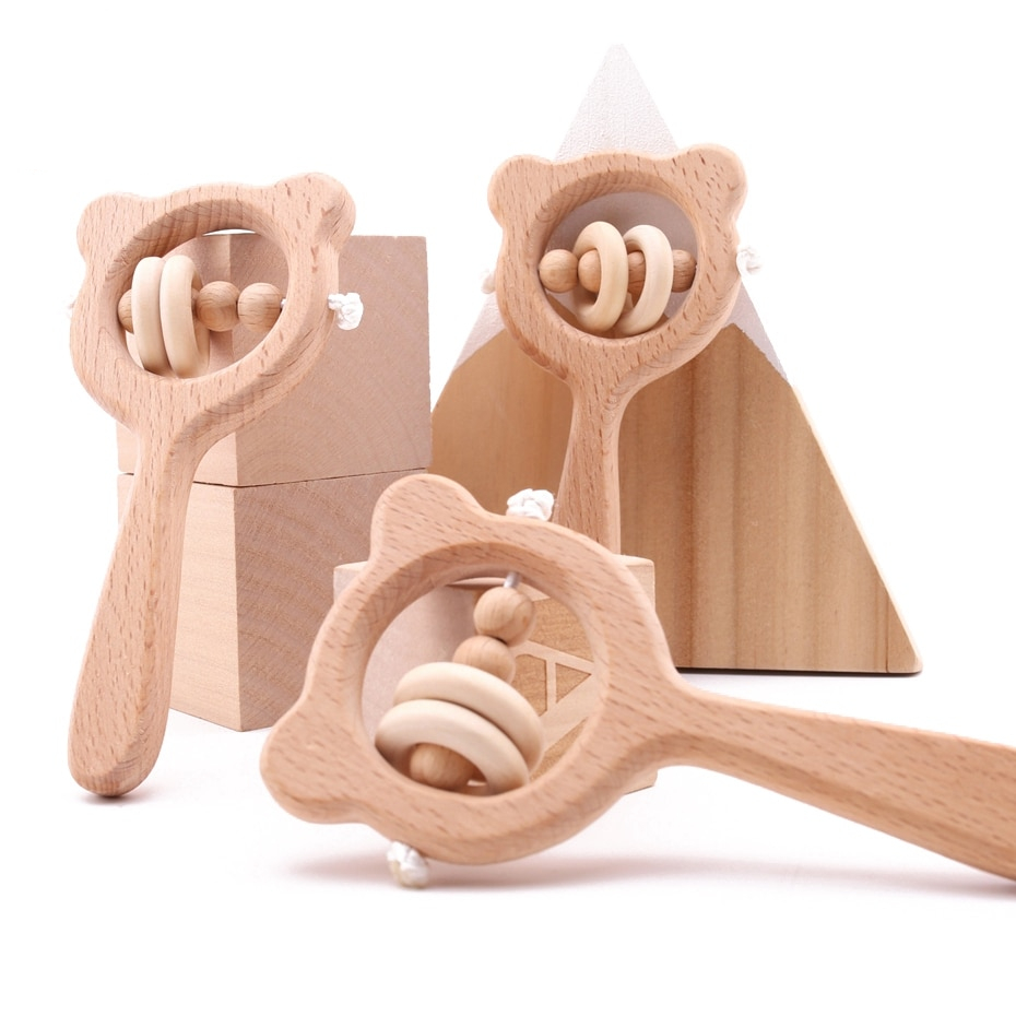 Wooden Baby Rattle and Teether Wooden Baby Rattle and Teether
