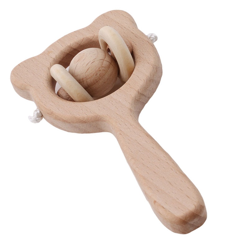 Wooden Baby Rattle and Teether Wooden Baby Rattle and Teether