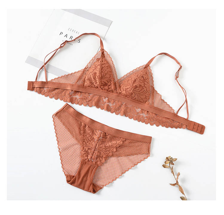 Embroidered Lace Push-up Bra and Panty Lingerie Set for Women
