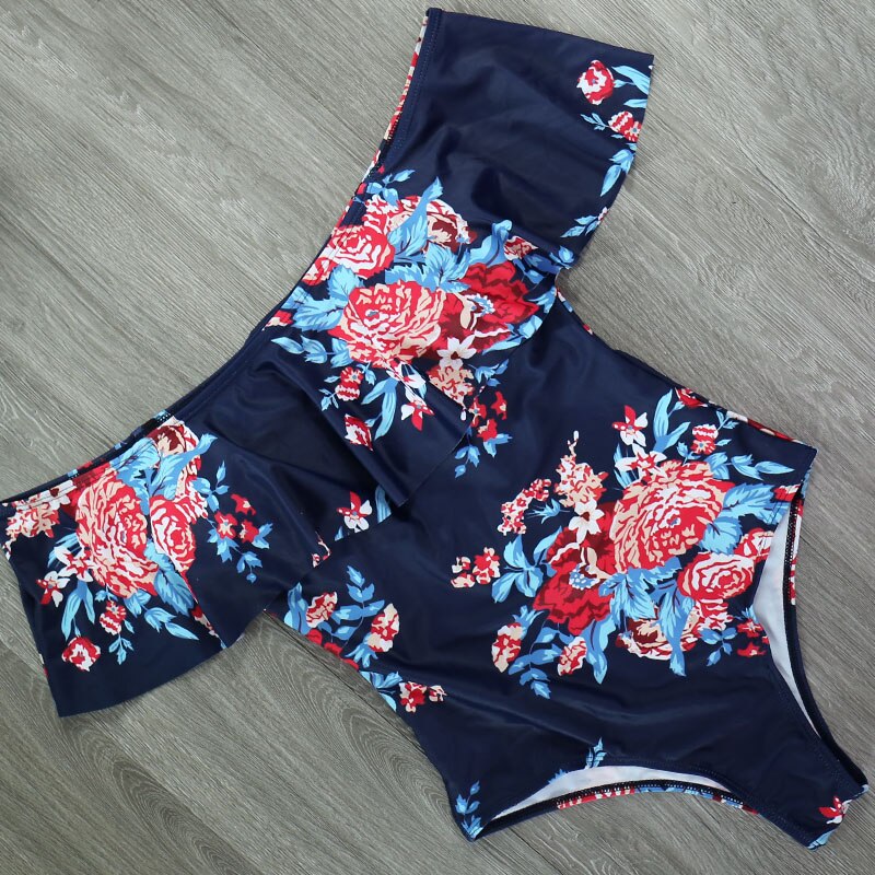 Women's Off Shoulder Solid Swimsuit