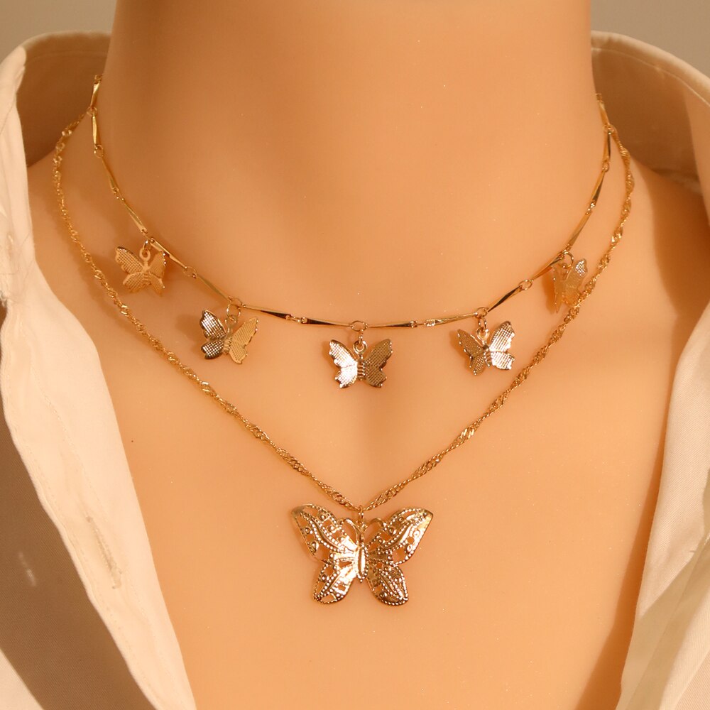 Butterfly Chain Pendant Necklace