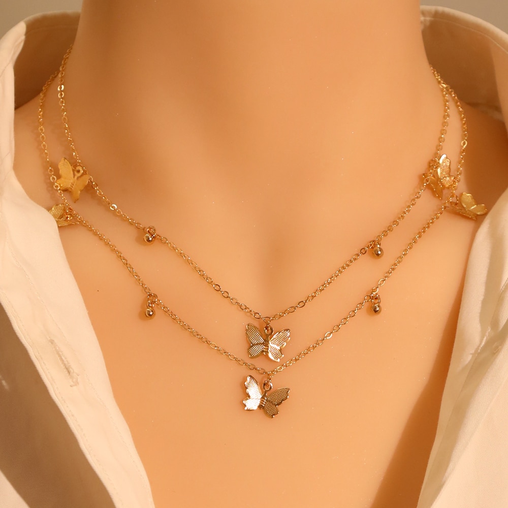 Butterfly Chain Pendant Necklace