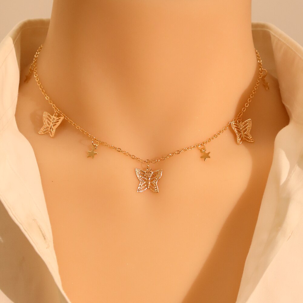 Butterfly Chain Pendant Necklace