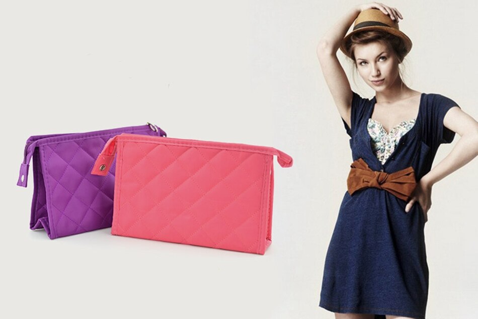 Women's Quilted Cosmetic Bag