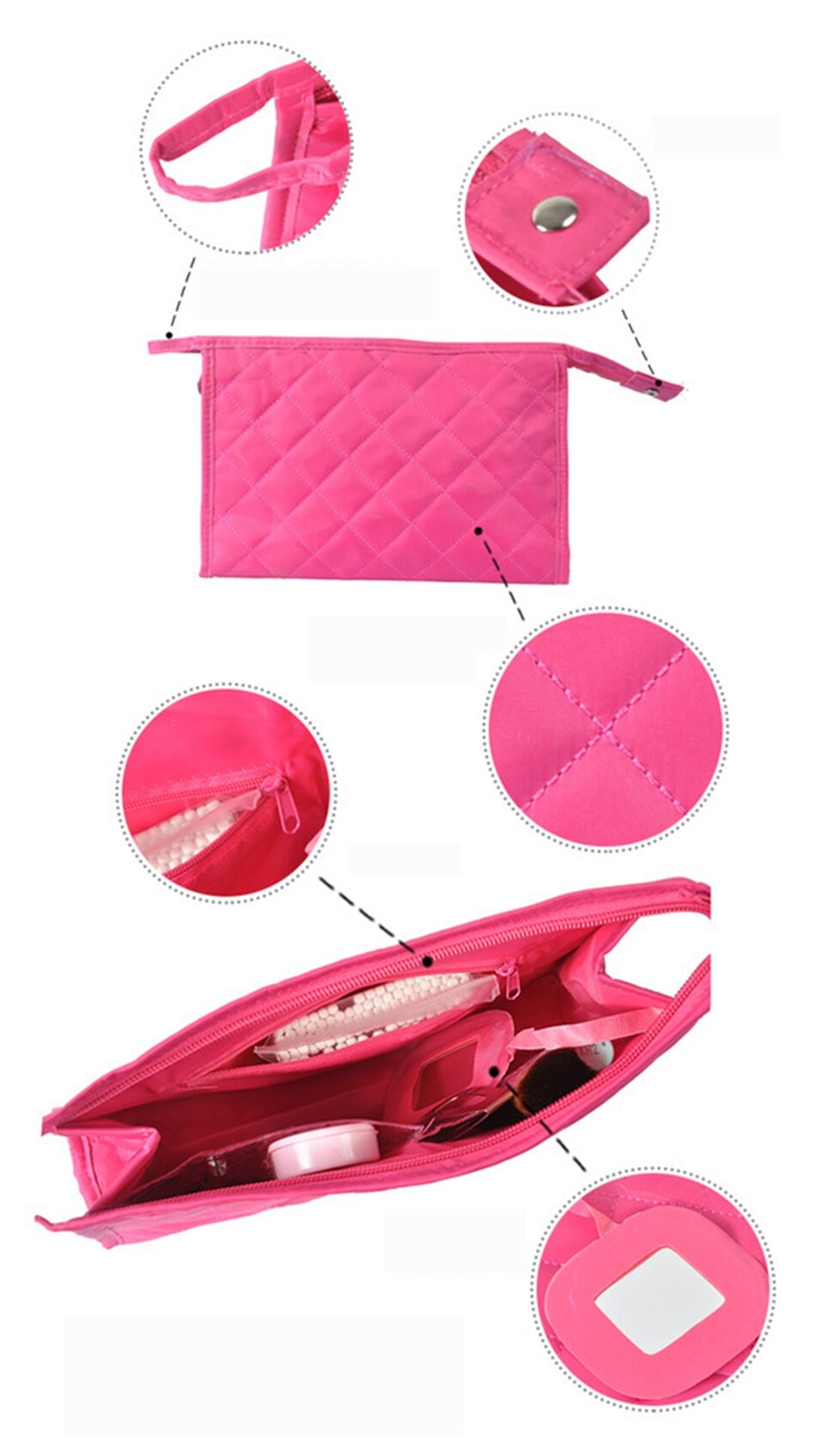 Women's Quilted Cosmetic Bag