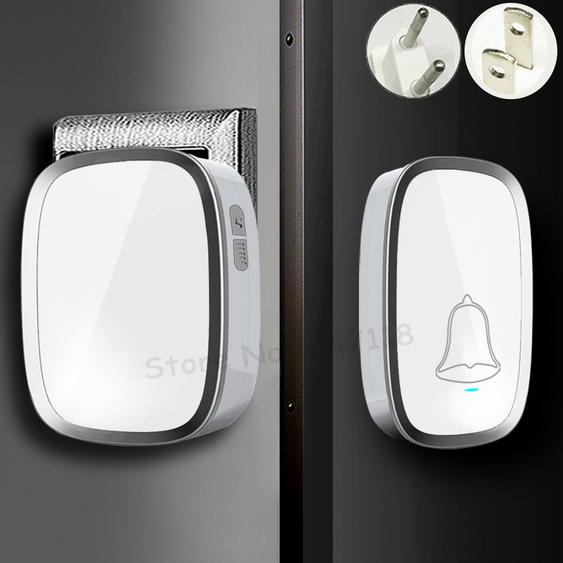 White EU/US Plug Wireless Smart Doorbell