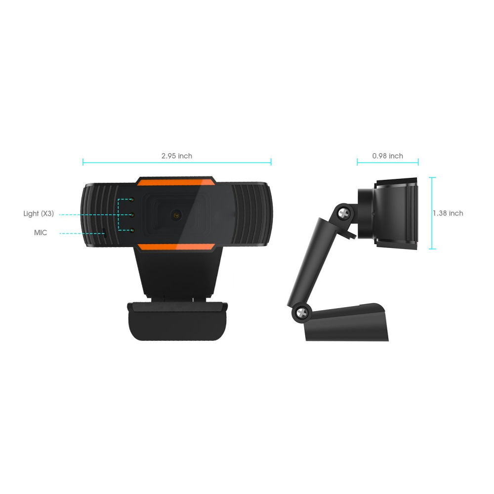 480P Resolution Web Camera with Built-In Microphone