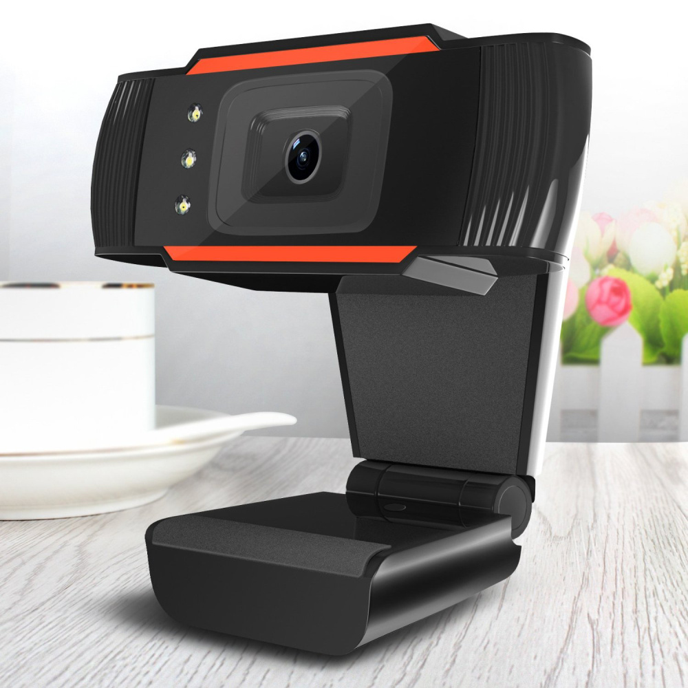 480P Resolution Web Camera with Built-In Microphone