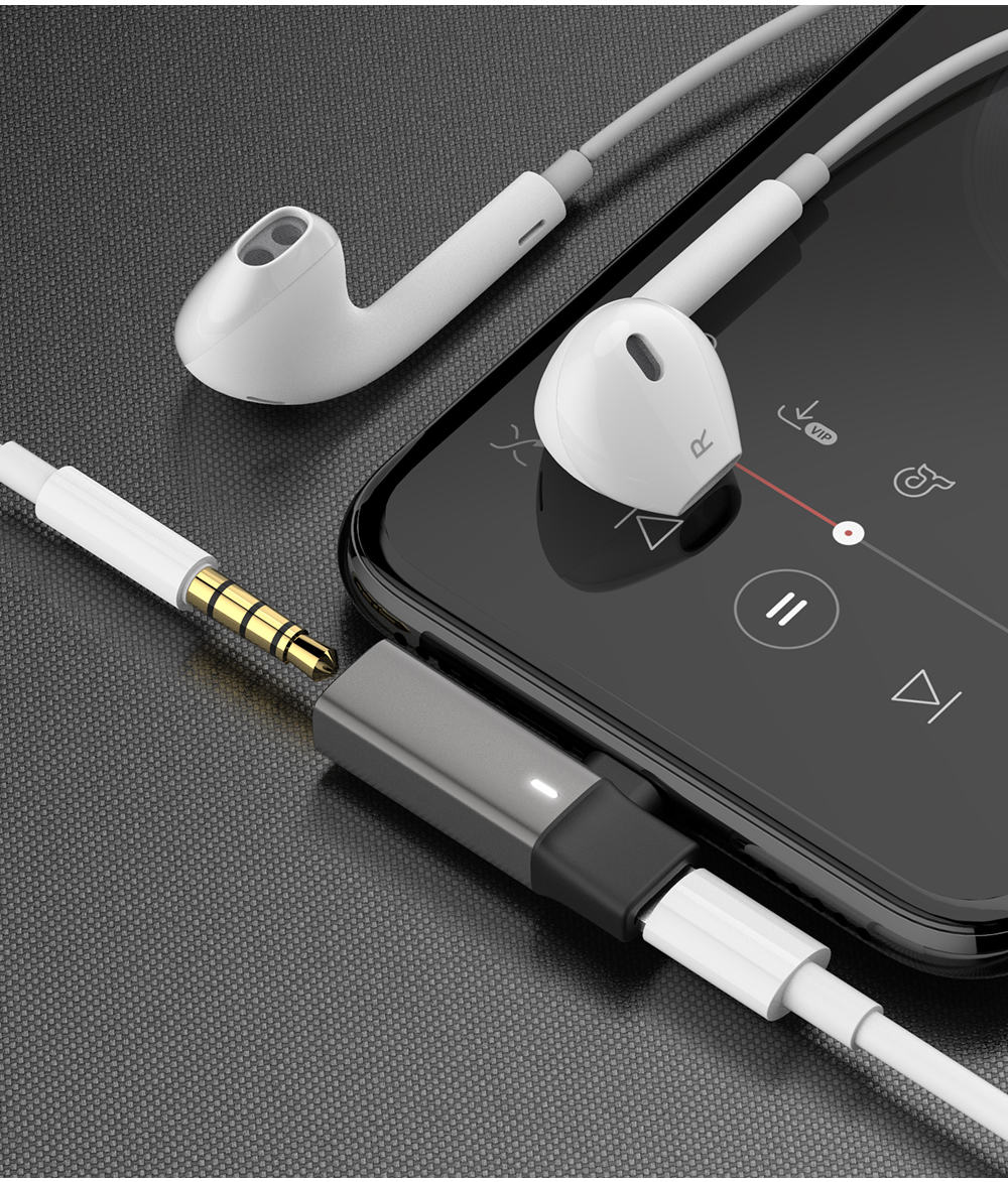 Black and Grey Headphone Adapter for iPhone Black and Grey Headphone Adapter for iPhone