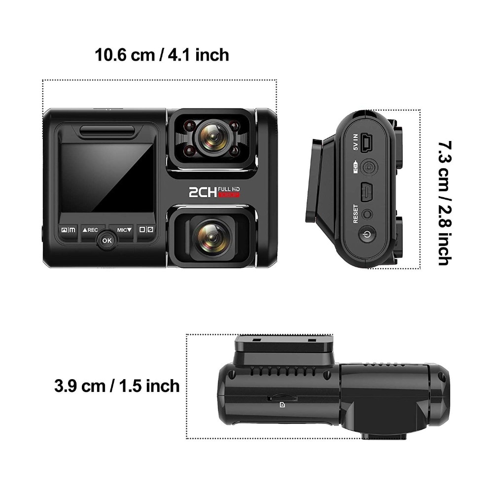 Multifunction 4K Dashcam with Rear View Camera