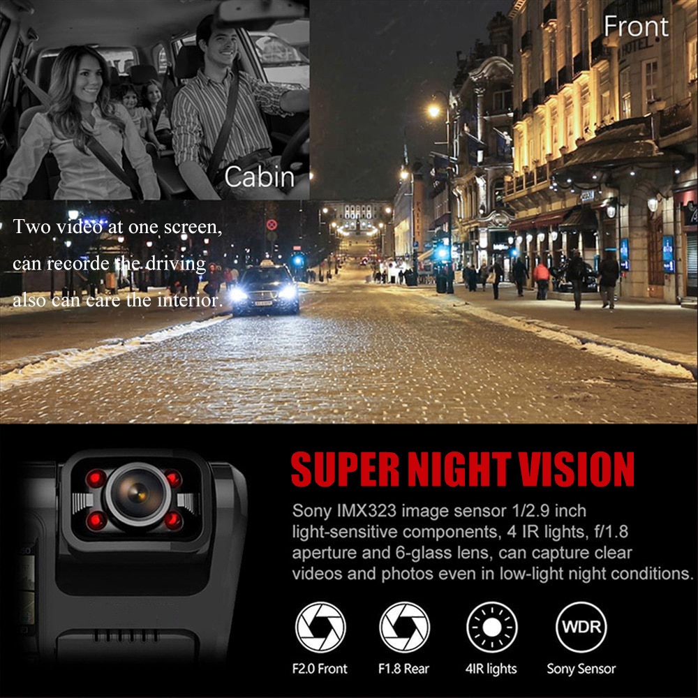Multifunction 4K Dashcam with Rear View Camera