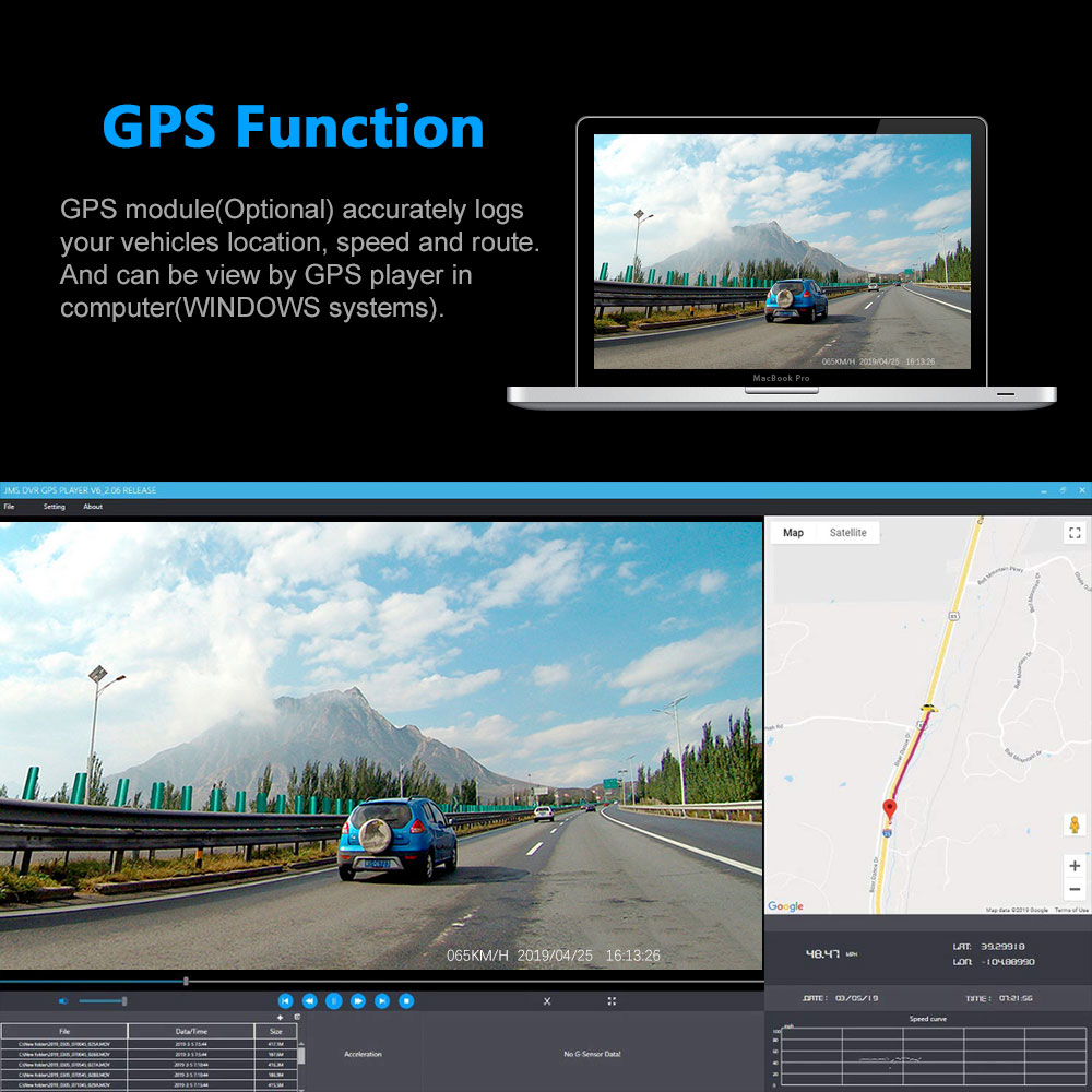 Multifunction 4K Dashcam with Rear View Camera