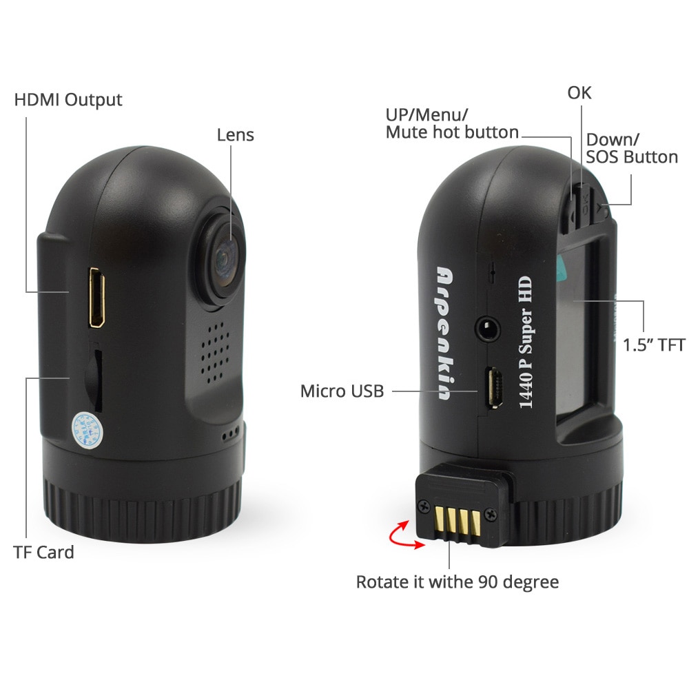 1440P Motion Detection Dashcam with GPS
