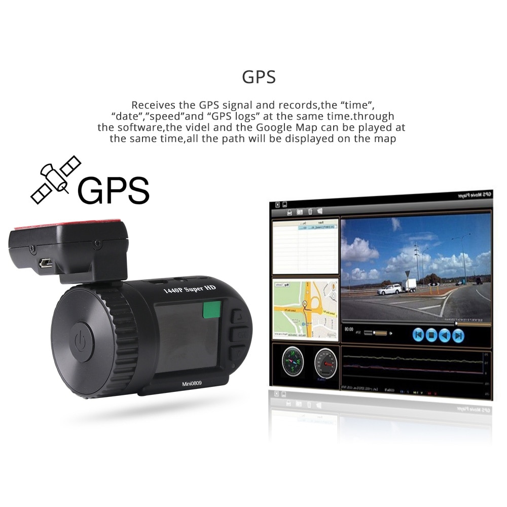 1440P Motion Detection Dashcam with GPS