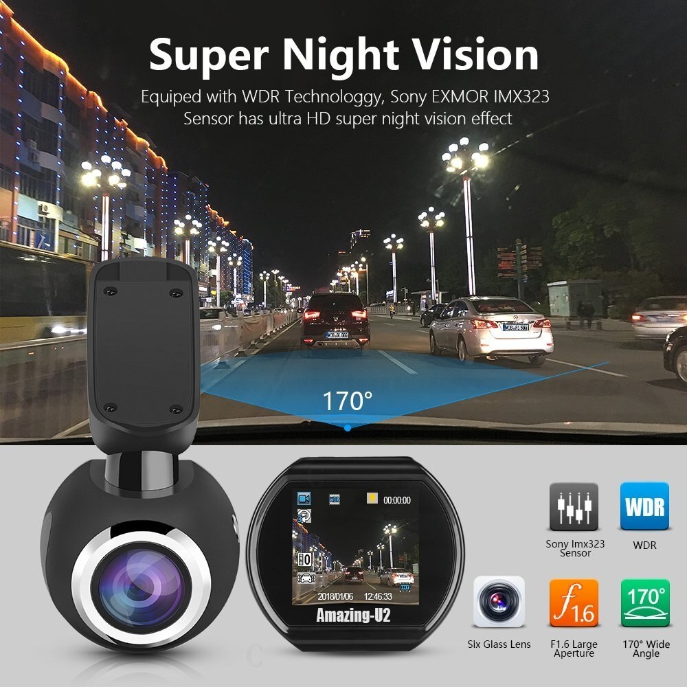Sphere Design Full HD 1080P Mini Dashcam