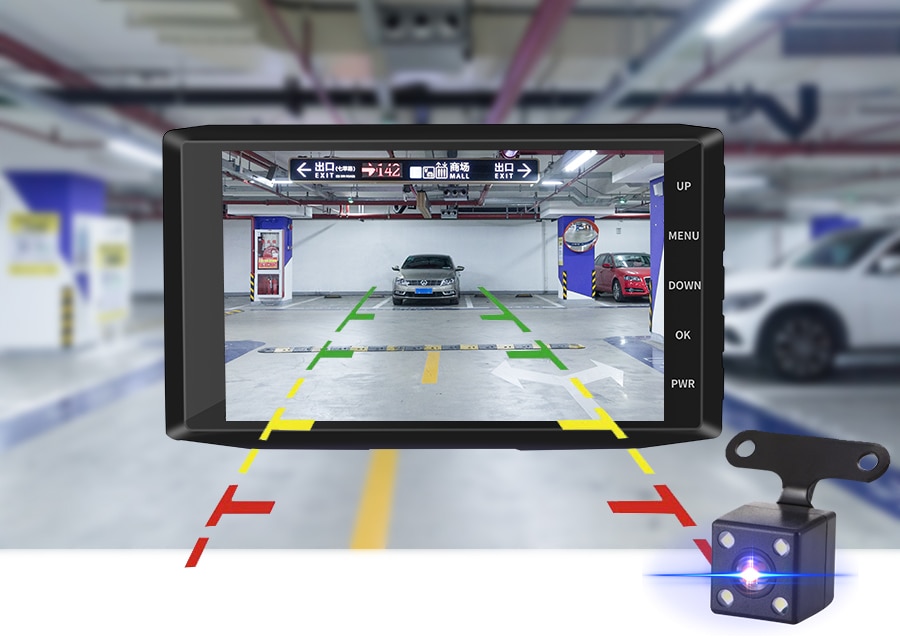 Solid Black Design 3 Lens FHD 1080P Dashcam