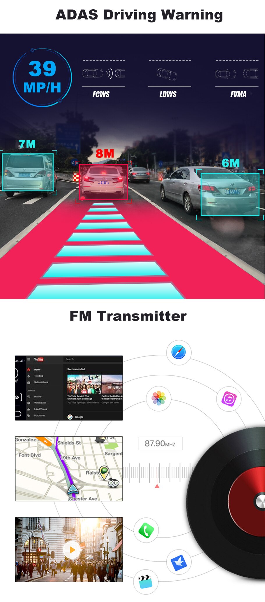 Stylish 1080p GPS Dash Camera for Cars