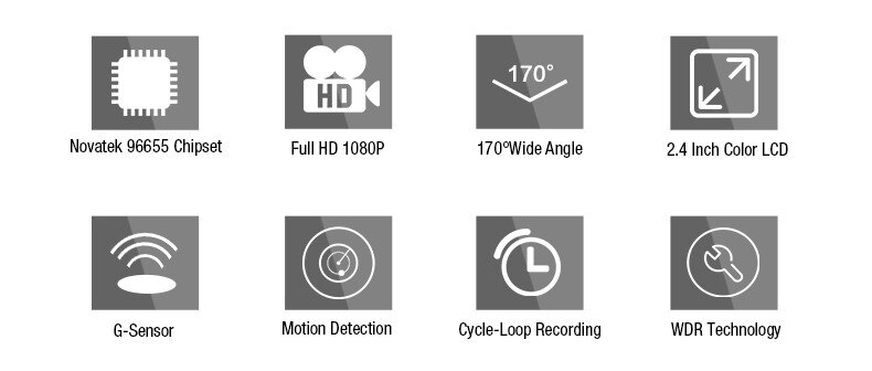 Portable Rose Gold Design Sony IMX322 Dashcam