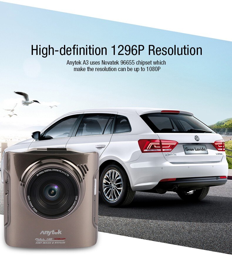 Portable Rose Gold Design Sony IMX322 Dashcam
