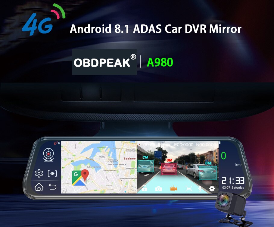 Full HD 1080P Dual Lens 4G Dash Camera for Cars