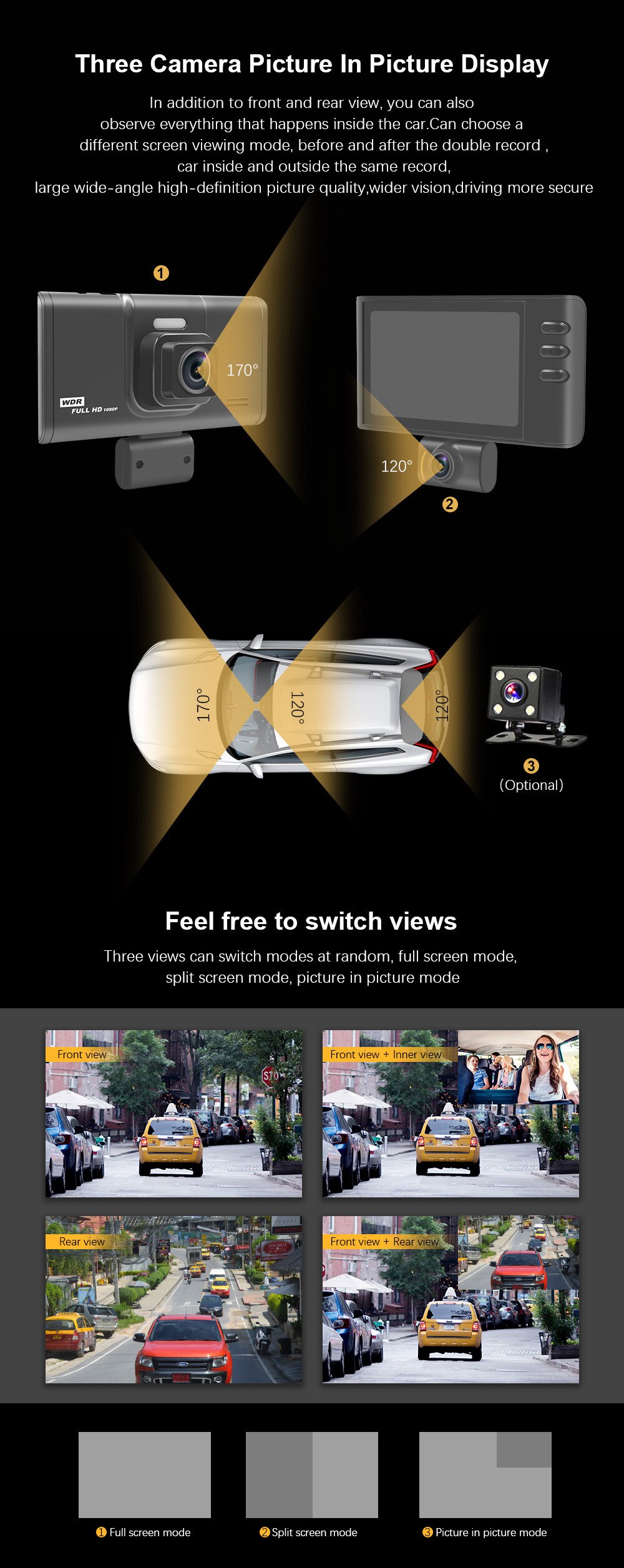 3.0 FHD Portable Dashcamera