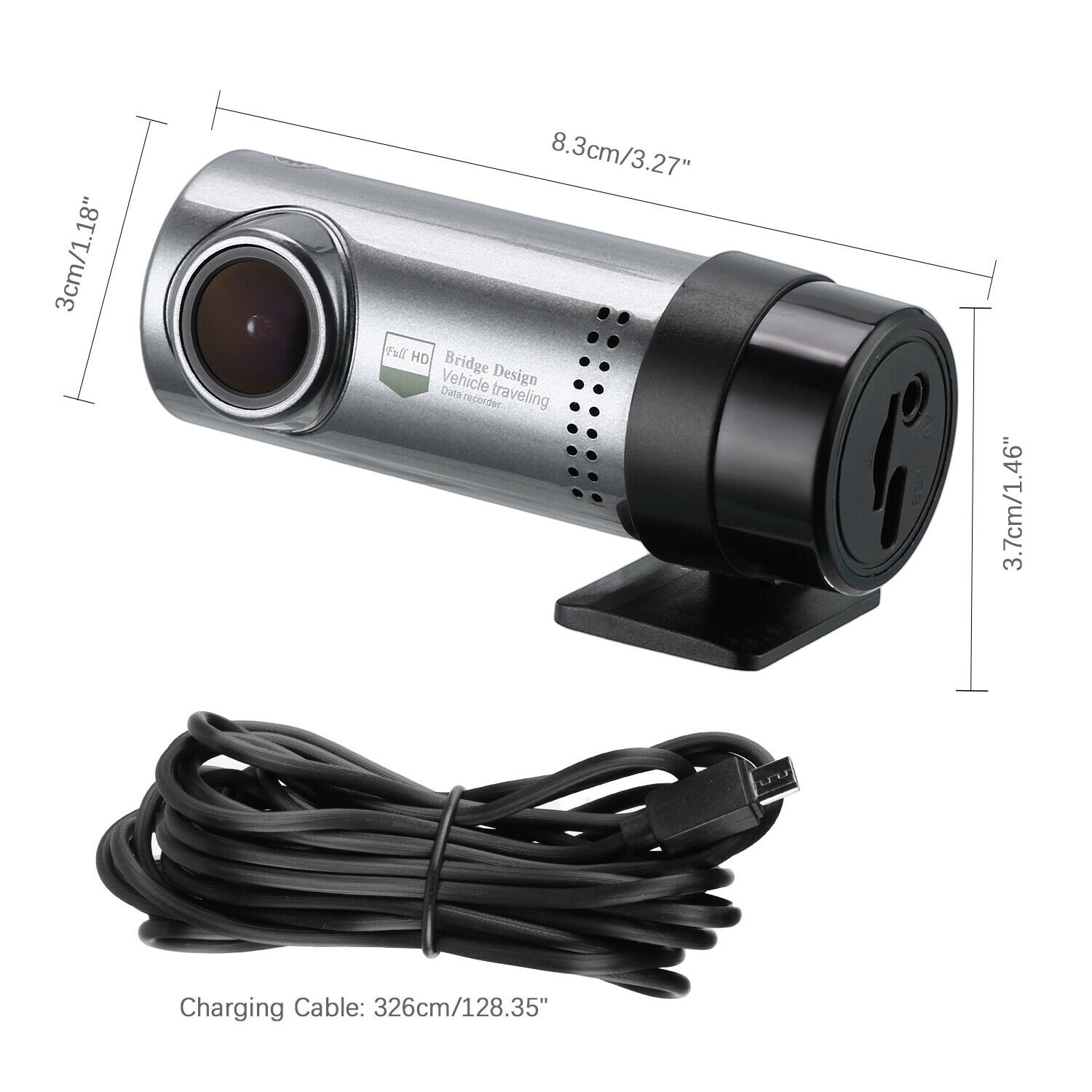 Tube Design 1080P WiFi Dashcam with G-Sensor