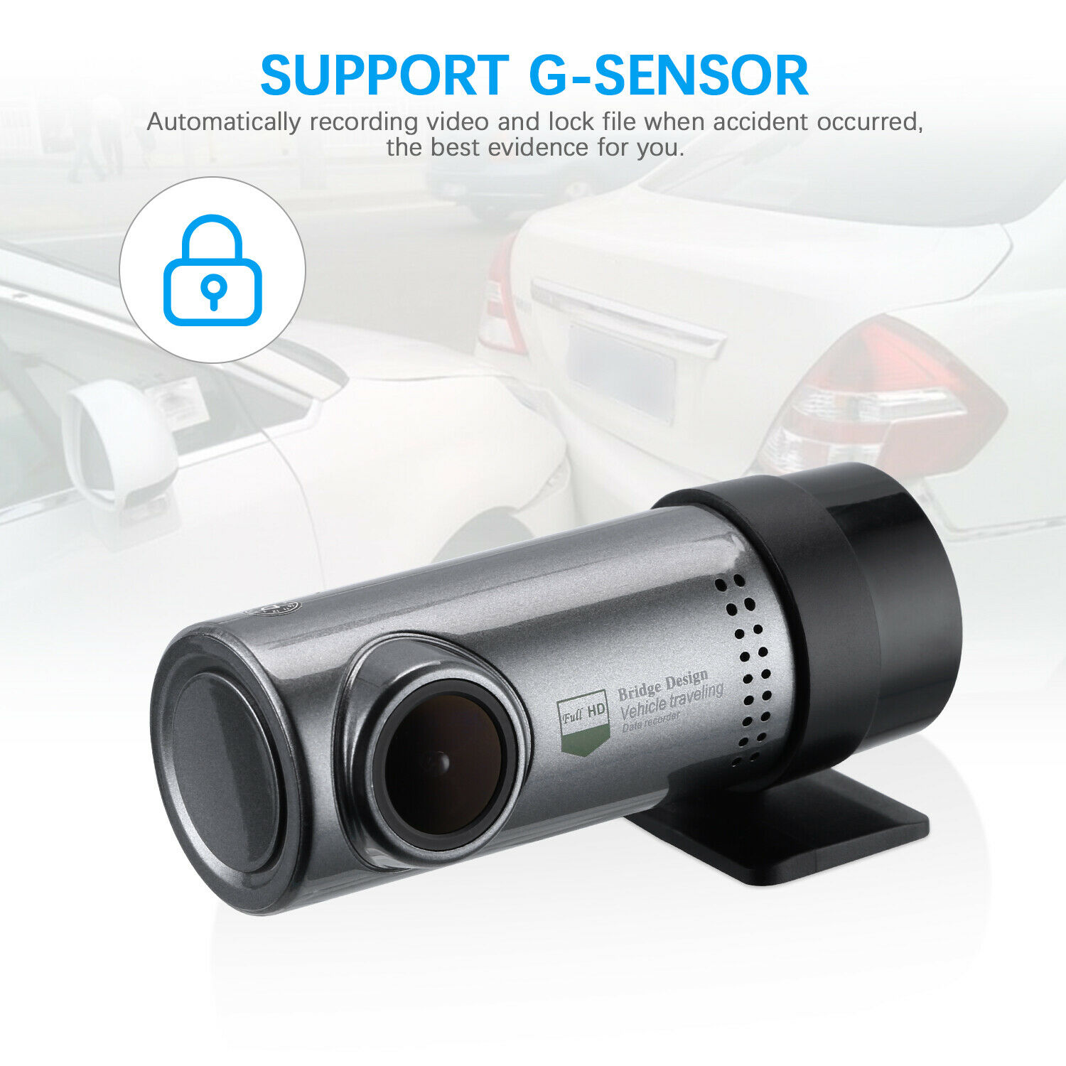 Tube Design 1080P WiFi Dashcam with G-Sensor