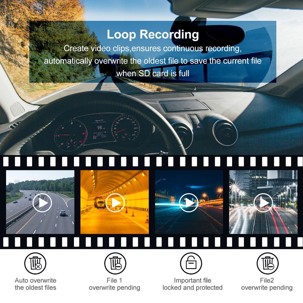Thin Black Design 2K Full HD Dashcam