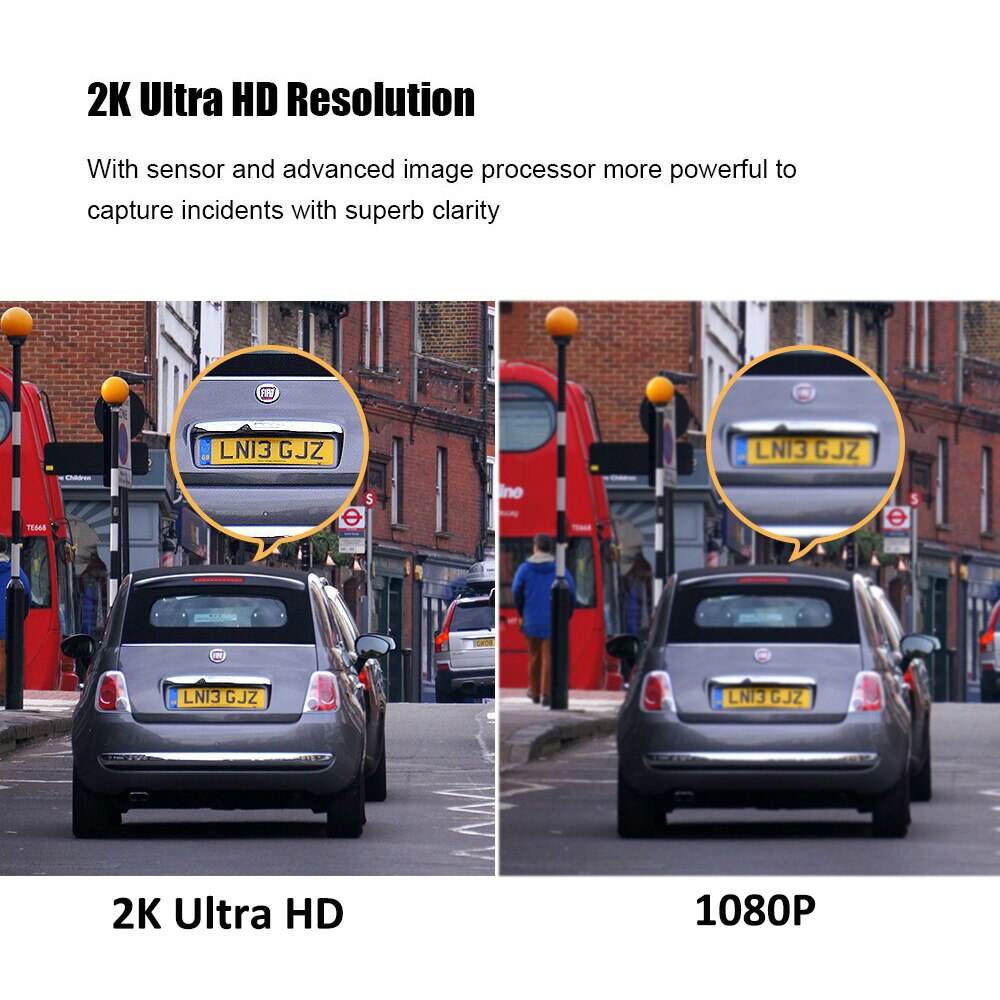 Thin Black Design 2K Full HD Dashcam