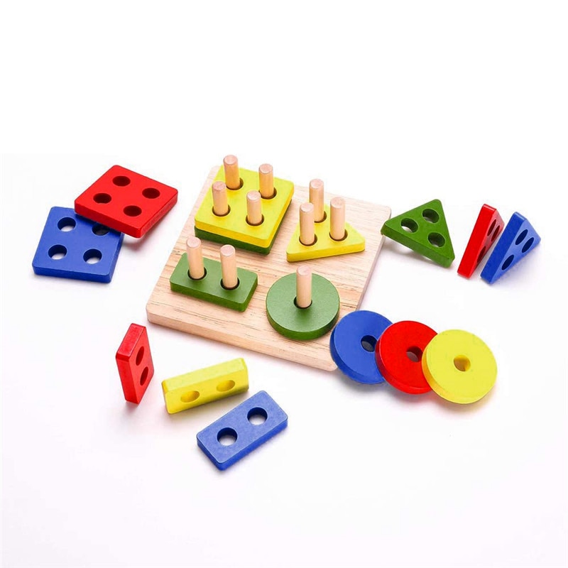 Colorful Geometric Shapes Matching Board
