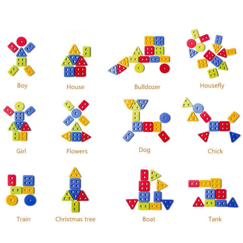 Colorful Geometric Shapes Matching Board
