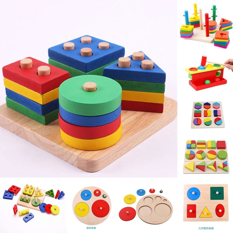 Colorful Geometric Shapes Matching Board