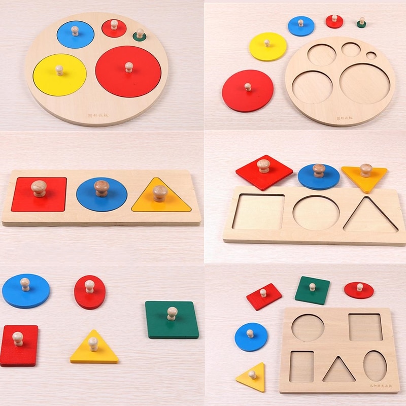 Colorful Geometric Shapes Matching Board