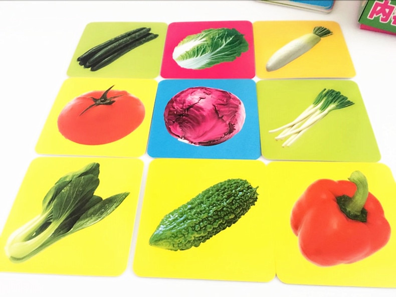 Educational Fruits and Animals Cognition Cards Set