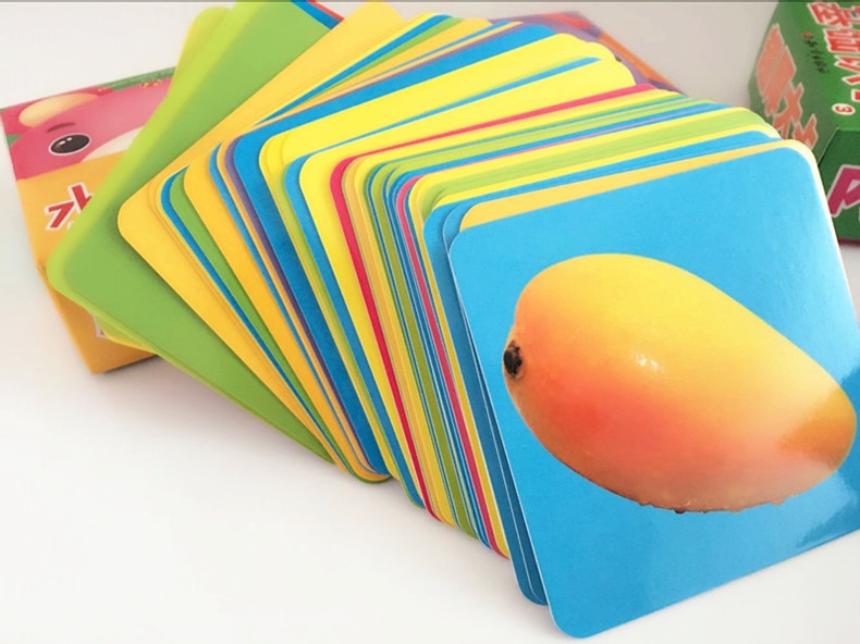 Educational Fruits and Animals Cognition Cards Set