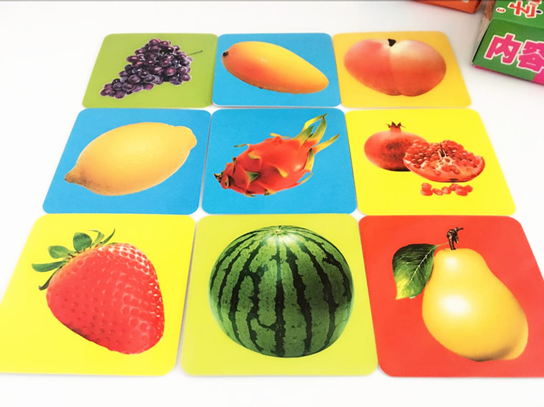 Educational Fruits and Animals Cognition Cards Set