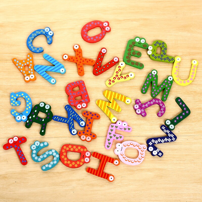 Wooden Magnetic Alphabet Letters Set