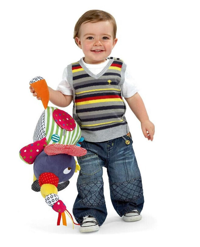 Lovely Elephant Shaped Colorful Plush Baby Toy