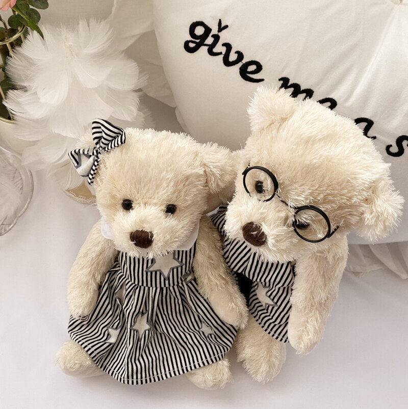 Plush Teddy Bear's Couple in Glasses