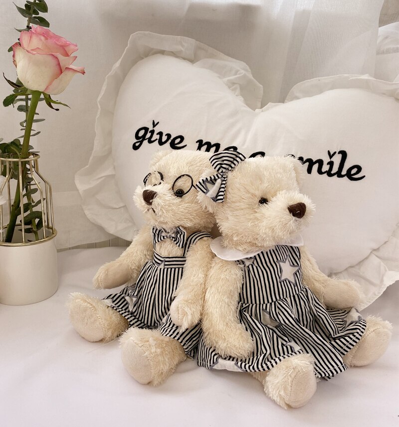 Plush Teddy Bear's Couple in Glasses