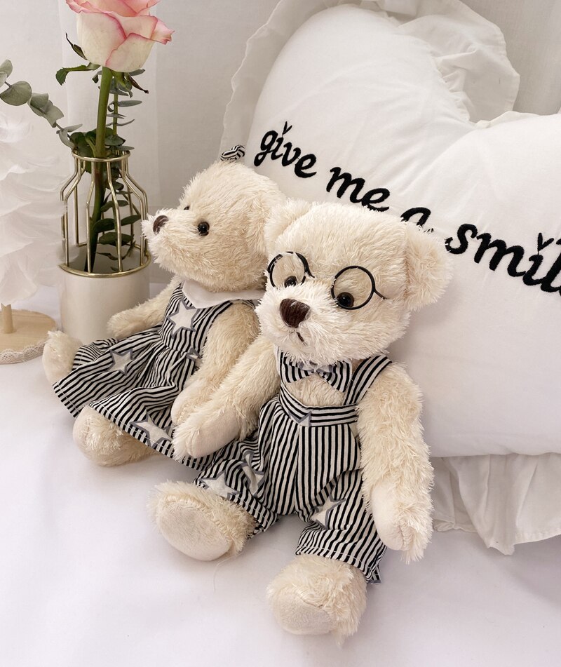 Plush Teddy Bear's Couple in Glasses