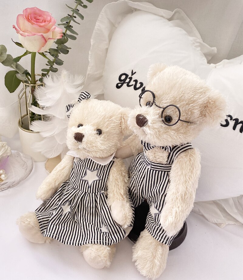 Plush Teddy Bear's Couple in Glasses