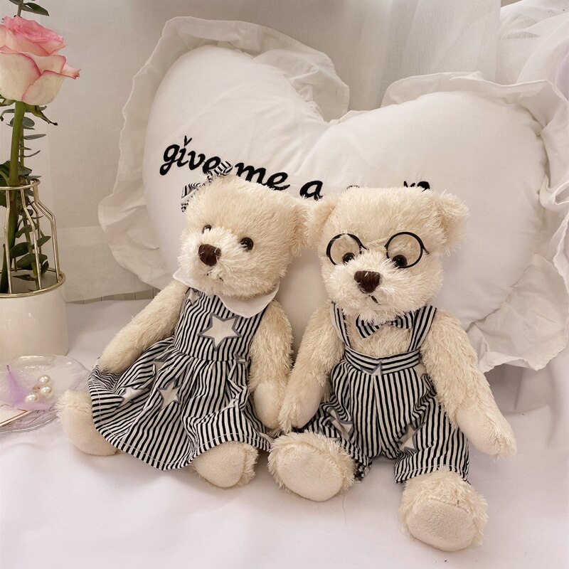 Plush Teddy Bear's Couple in Glasses