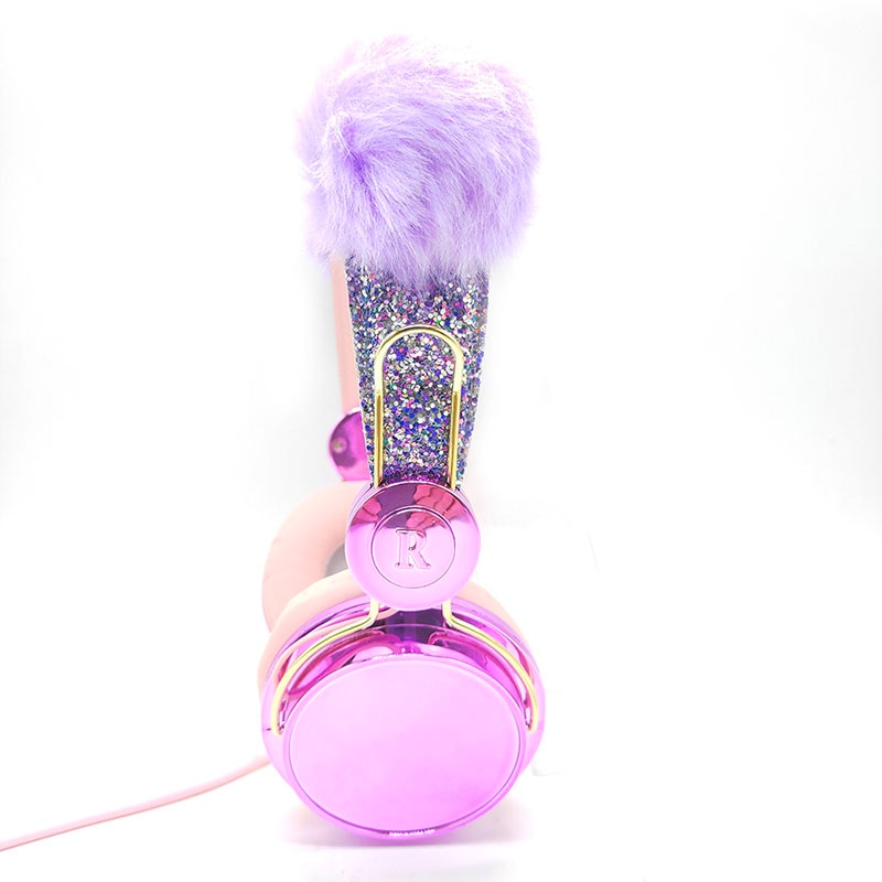 Girl's Pom Pom Headphones with Microphone