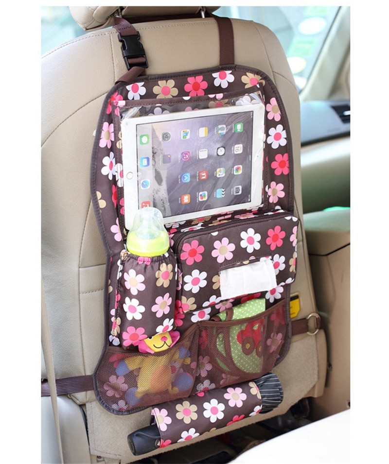 Cartoon Printed Car Seat Cover with Pockets