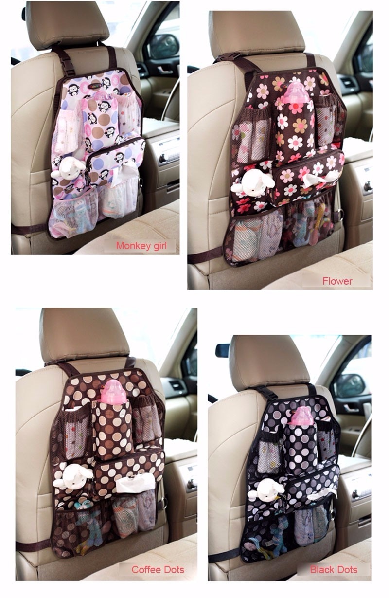 Cartoon Printed Car Seat Cover with Pockets