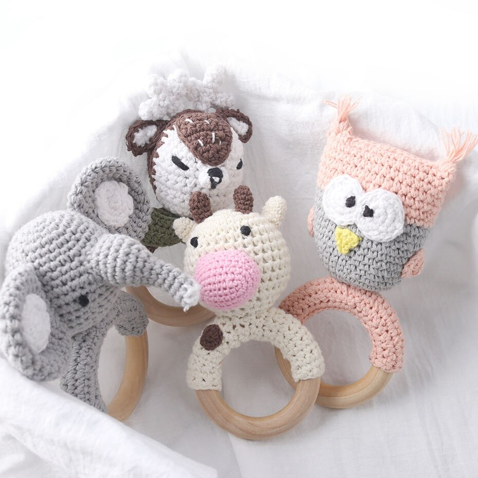 Animal Patterned Wooden Teether