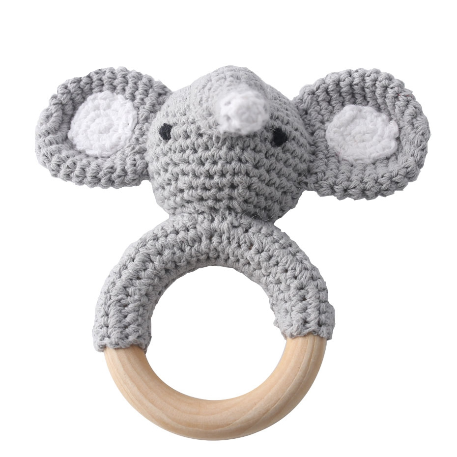 Animal Patterned Wooden Teether